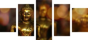 Εικόνα 5 μερών Βούδας με αφηρημένο φόντο - 100x50
