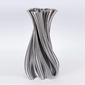 Βάζο Πορσελάνινο 3D 7588465 17.5x17.5x35.5cm Silver Estheti Home Πορσελάνη