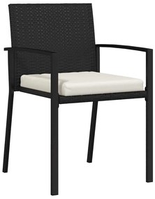 vidaXL Σέτ φαγητού για κήπο 3 pcs Μαύρο Χάλυβας με επίστρωση πούδρας