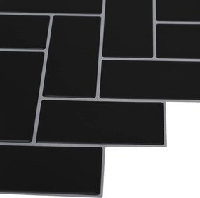 vidaXL Πλακάκι ψαροκόκαλο 10 τεμ. Μαύρο 30 x 30 cm
