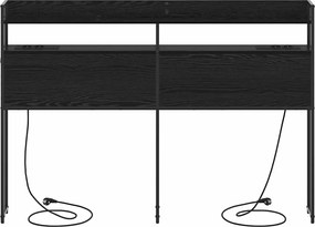 vidaXL Κεφαλάρι Αποθήκης με ράφι Μαύρη δρυς 98 cm Επεξεργασμένο ξύλο