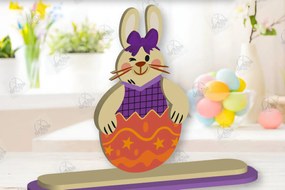 Intra απο ξύλο plywood  Χρώμα wenge 3mm-4mm πάχος - Gnome Bunny Πασχαλινό Δίασταση 15x15 cm INTRAFABR-95593945