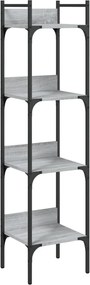 vidaXL Βιβλιοθήκη 4 Επιπέδων Γκρι Sonoma 35x30x138,5 εκ. Επεξεργ. Ξύλο