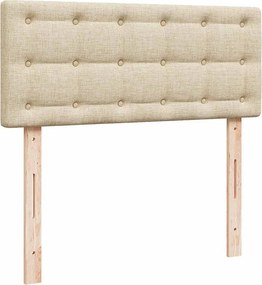 vidaXL Κρεβάτι Boxspring με Στρώμα Κρεμ 120x190 εκ. Υφασμάτινο