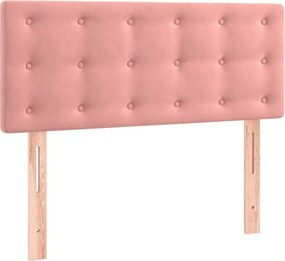 vidaXL Κρεβάτι Boxspring με Στρώμα Ροζ 80 x 200 εκ. Βελούδινο