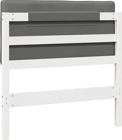 vidaXL Ταπετσαρισμένο κεφαλάρι Λευκό και Ανοιχτό Γκρι 75 cm