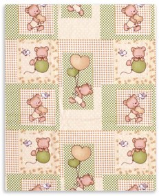 Φανελένιο Σεντόνι Λίκνου Επίπεδο (80x110) Dimcol Baloon 76 Beige