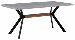 Τραπέζι Berwyn 1210, Μαύρο, Σκυρόδεμα, 75x90x160cm, 33 kg, Ινοσανίδες μέσης πυκνότητας, Μέταλλο | Epipla1.gr