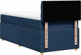 vidaXL Κρεβάτι Boxspring με Στρώμα Μπλε 80x200 εκ. Υφασμάτινο