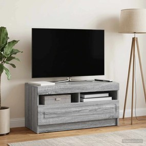 vidaXL Ντουλάπα LED Τηλεόρασης Γκρι Sonoma Επεξεργασμένο Ξύλο