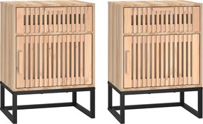 vidaXL Κομοδίνα 2 τεμ. 40x30x55,5 εκ Επεξεργασμένο Ξύλο &amp; Σίδερο