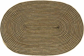 vidaXL Χαλιά χώρου Φυσικό και Μαύρο 122 x 183 cm Γιούτα