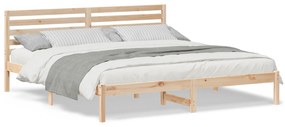vidaXL Σκελετός Κρεβατιού Καφέ 200 x 200 cm Συμπαγές ξύλο πεύκου