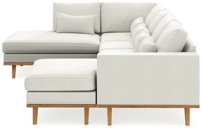 Γωνιακός Καναπές Seattle K121, Beige, 295x202x85cm, Πόδια: Ξύλο | Epipla1.gr