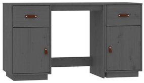 vidaXL Ντουλάπι Γραφείου Γκρι 135x50x75εκ. από Μασίφ Ξύλο Πεύκου