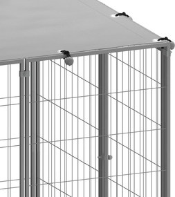vidaXL Σπιτάκι Σκύλου Ασημί 4,84 m² Ατσάλινο