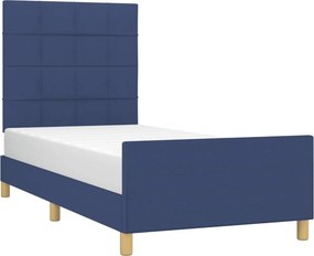vidaXL Σκελετός Κρεβατιού Χωρίς Στρώμα Μπλε 100x200 εκ. Υφασμάτινο