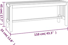 vidaXL Παγκάκι Κήπου 110 εκ. από Μασίφ Ξύλο Ευκαλύπτου