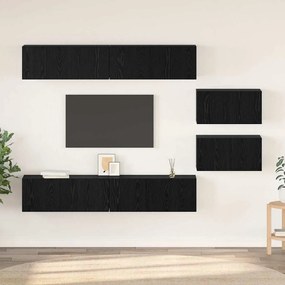vidaXL Σετ επίπλου τηλεόρασης 6 pcs Μαύρη Οξυά 80 x 30 x 30.5 εκ Small