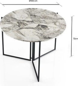 Τραπέζι Τραπεζαρίας Πεύκο Atlantic YAPRAK 100x100x72