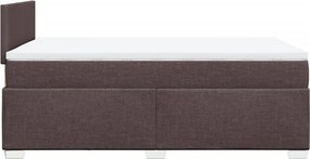 vidaXL Κρεβάτι Boxspring με Στρώμα Σκούρο Καφέ 120x190 εκ Υφασμάτινο
