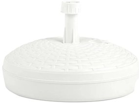 vidaXL Βάση Ομπρέλας Λευκή 20 Λίτρα Πλαστικό Ρατάν για Άμμο / Νερό