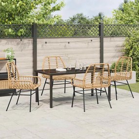 vidaXL Σέτ φαγητού για κήπο 5 pcs Καφέ συνθετικό ρατάν