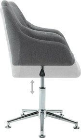 vidaXL Καρέκλες Τραπεζαρίας Περιστρεφόμενες 2 τεμ Αν. Γκρι Υφασμάτινες