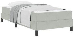 vidaXL Κρεβάτι box spring με στρώμα Ανοιχτό γκρι 80 x 200 cm Βελούδο
