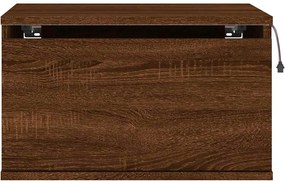 vidaXL Κομοδίνο Επιτοίχιο με Φώτα LED Καφέ Δρυς