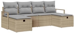 vidaXL Σετ Καναπέ Κήπου 6 pcs μπεζ και ανοιχτό γκρι 230 x 117 x 85 εκ.