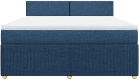 vidaXL Κρεβάτι Boxspring με Στρώμα Μπλε 180x200 εκ. Υφασμάτινο