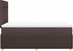 vidaXL Κρεβάτι Boxspring με Στρώμα Σκούρο Καφέ 120x200 εκ. Υφασμάτινο