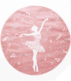 Χαλί Kiddie Ballerina 120-3A164AX6 Round Pink-Grey Ezzo 120X120cm Round