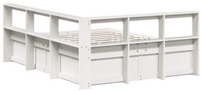vidaXL Κρεβάτι Βιβλιοθήκη Χωρίς Στρώμα 150x200 εκ Μασίφ Ξύλο Πεύκου