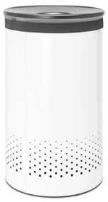 Brabantia 1004179 Καλάθι πλυντηρίου, 60 L, πλαστικό καπάκι, πλήρωση χωρίς άνοιγμα, οπές εξαερισμού, λευκό
