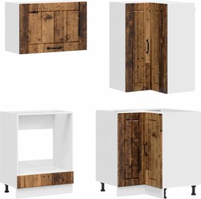 vidaXL Μονάδα κουζίνας LUCCA 8 pcs Παλαιωμένο ξύλο Επεξεργασμένο Ξύλο