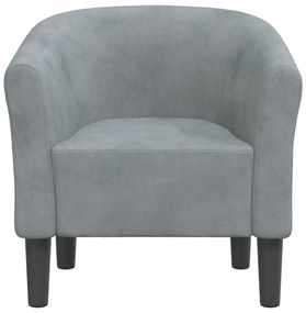 vidaXL Πολυθρόνα Μπάρελ Σκούρο Γκρι Βελούδινη