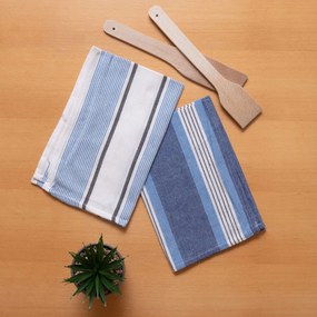 Σετ 2 Τεμ Ποτηρόπανα 40x60 Σεφ Μπλε Viopros