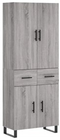 vidaXL Ντουλάπι Γκρι Sonoma 69,5 x 34 x 180 εκ. Επεξεργασμένο Ξύλο