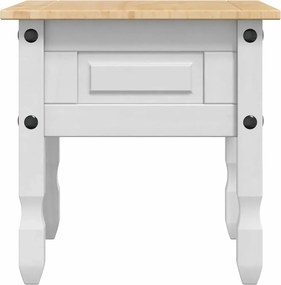 vidaXL End Table με συρτάρι Corona Λευκό 50 x 50 x 50 εκατοστά