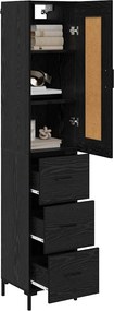 vidaXL Highboard Μαύρη Οξυά 34,5 x 34 x 180 εκ. Επεξεργασμένο Ξύλο
