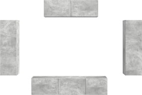 vidaXL Ντουλάπι TV 5 pcs Σκυρόδεμα Γκρι