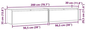 Ντουλάπια Τοίχου 2 τεμ. Λευκά 100x30x35 εκ. Μασίφ Ξύλο Πεύκου - Λευκό