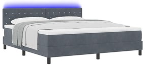 vidaXL Κρεβάτι με Βάση και Στρώμα Σκούρο Γκρι 180x200 εκ. Βελούδο