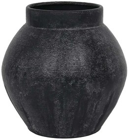 Βάζο Lava 031640 30x30x30cm Black Μέταλλο