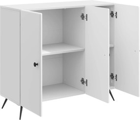 vidaXL Πλαϊνό γραφείο Γυαλιστερό Λευκό 89 x 34,5 x 80 εκ