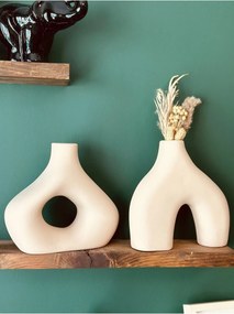 Stewehome Σετ διακοσμητικών βάζων σκανδιναβικού στιλ από κεραμικό Μπεζ