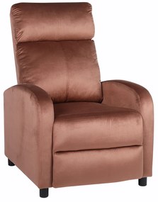 Πολυθρόνα Ανακλινόμενη ArteLibre TUREIS Καφέ Βελούδο 68x86x99cm