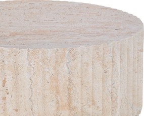 Τραπέζι σαλονιού Binero pakoworld MGO όψη τραβερτίνας Φ106x45εκ